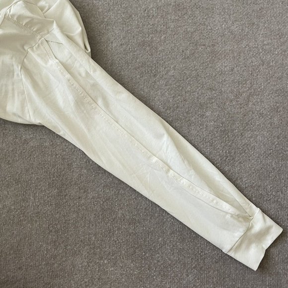 Soft Surroundings Shirt Womens Medium Cream Ecru Twisted Slit Sleeve Top NEW - Picture 10 of 11